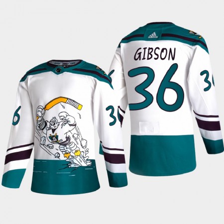 Camisola Anaheim Ducks John Gibson 36 2020-21 Reverse Retro Authentic - Homem